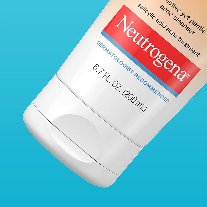 Neutrogena Oil-Free Acne Face Wash Cream Cleanser, 2% Salicylic Acid Acne Treatment, Daily Facial Cleanser for Acne-Prone Skin, 6.7 fl. oz
