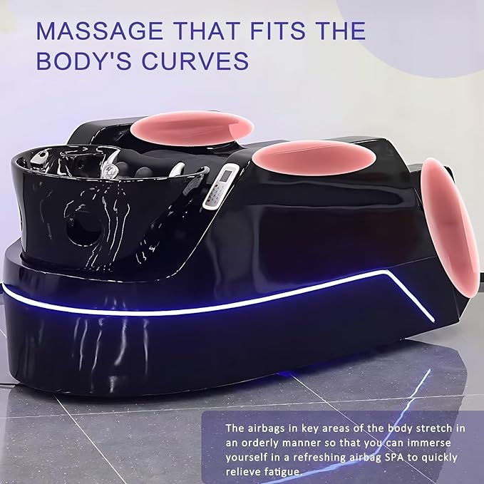 Shampoo Bed and Electric Message Table - Message Shampoo Bed and Head Spa Equipment with Water Circulation and Led Lights