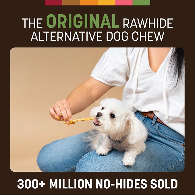Earth Animal No Hide Stix - Rawhide Free Dog Chews Sticks 40 Count Pork | Small Sticks Pork Flavored Natural Rawhide Free Long Lasting Dog Chews - Pet Treats for Small Dogs and Cats
