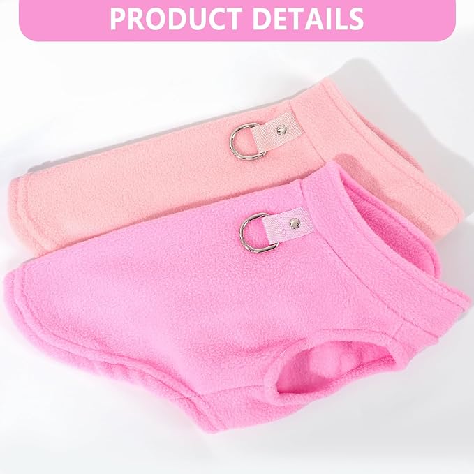 2 Pack XXXL Dog Sweater, Fleece Dog Sweaters for Large Dog Winter Warm Pet Sweater Thick Jacket Clothes Pullover Dog Sweatshirt Coat,XXXL (Pink,Light Pink, 37-49lbs)
