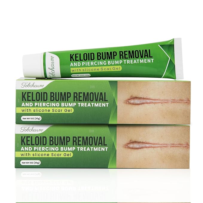 Tobcharm Advanced Keloid Scar Care Gel, Silicone Gel for Appearance of Keloid Scars & Skin Marks, Scar Smoothing Gel for Ears, Face & Body, 2-Pack (2×30g)