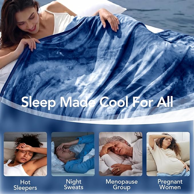 Cooling Blanket Twin 60"x80" for Hot Sleepers | Cold Summer Soft Blanket for Bed Couch and Travel Absorbs Heat Q-Max>0.35 Cool Lightweight Throw for Night Sweats Menopause