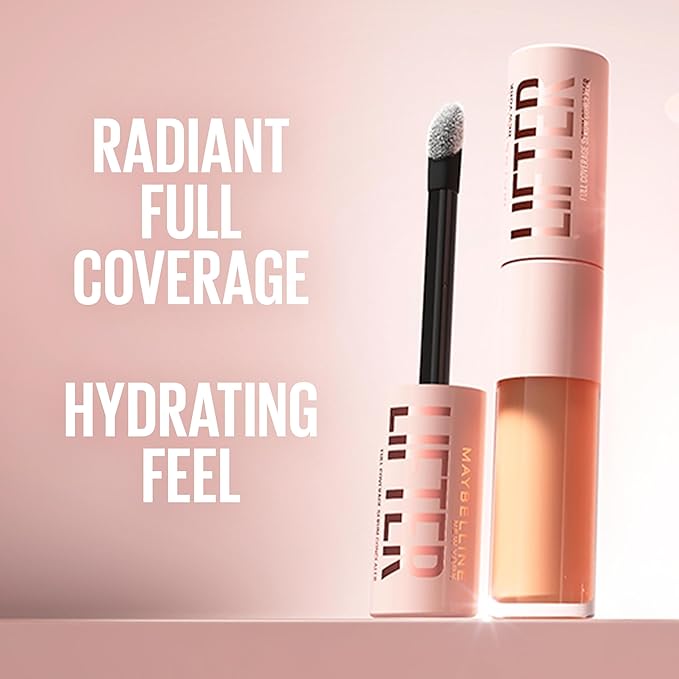 Maybelline Lifter Serum Concealer, Radiant Concealer with Full Coverage, Includes 2% Peptides + Caffeine to Hydrates & Brightens Under Eyes, 120, 1 Count