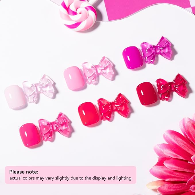 Hot Pink Nail Polish Set - 6 Colors Neon Pink Light Pink Shades Pastel Pink Air Dry Regular Nail Polish Pack for All Skin Tones, Rich in Castor Oil, Non Gel, Salon-Quality Nail Art Gift