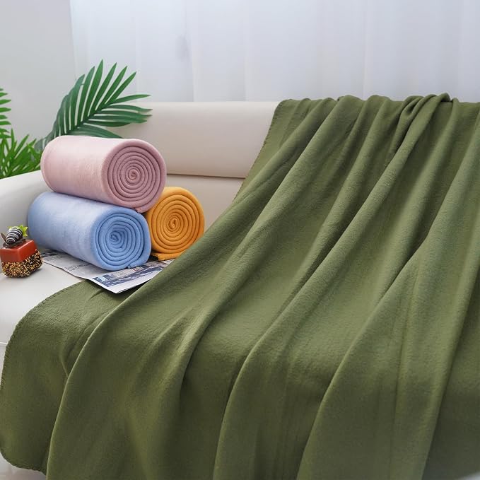 ZYFZCYBL Fleece Throw Blanket Blankets Bulk 6 Pack Soft Lightweight for Cozy Polar Fleece 50 x 60 Solid Pet-Friendly Colorful Bed Sofa Couch Fleece Fabric Travel Wedding Gift（Assorted 3）