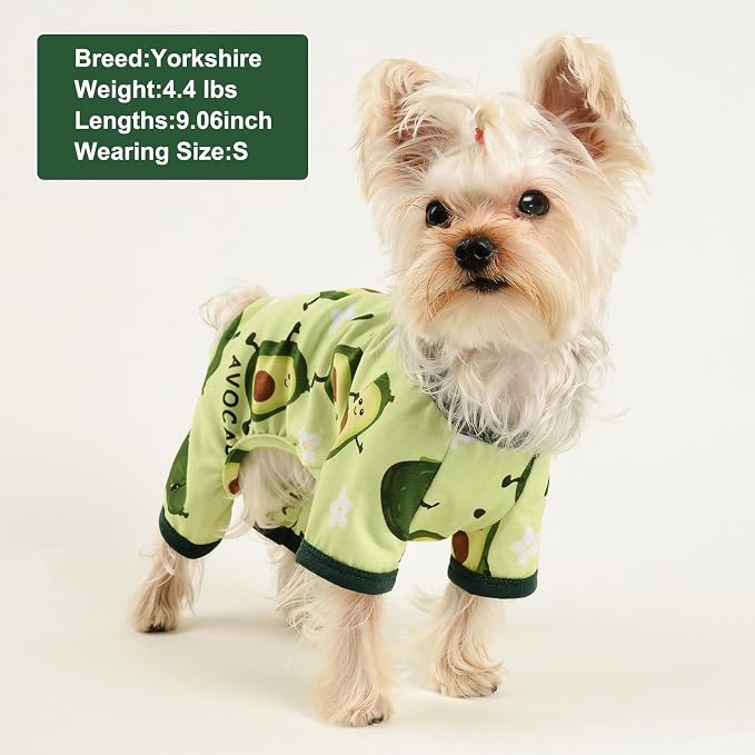 Dog Pajamas for Small Dogs Boy Girl, Dog Clothes Tiny Chihuahua Yorkie Spring Summer Shirt, Cute Puppy Outfit Pjs Jumpsuit Cat Onesie Apparel Pet Clothes