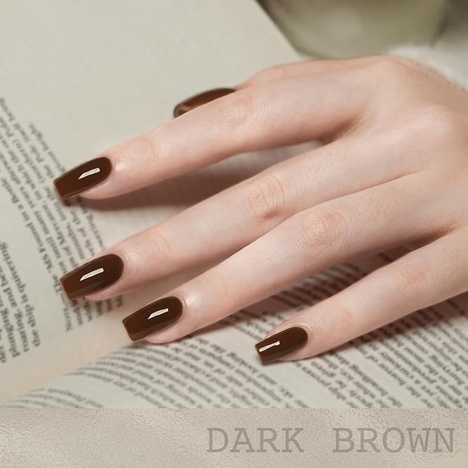 GAOY Brown Gel Nail Polish, 16ml Soak Off Gel Polish, UV Light Cure for Nail Art DIY Manicure at Home, 2016 Dark Brown