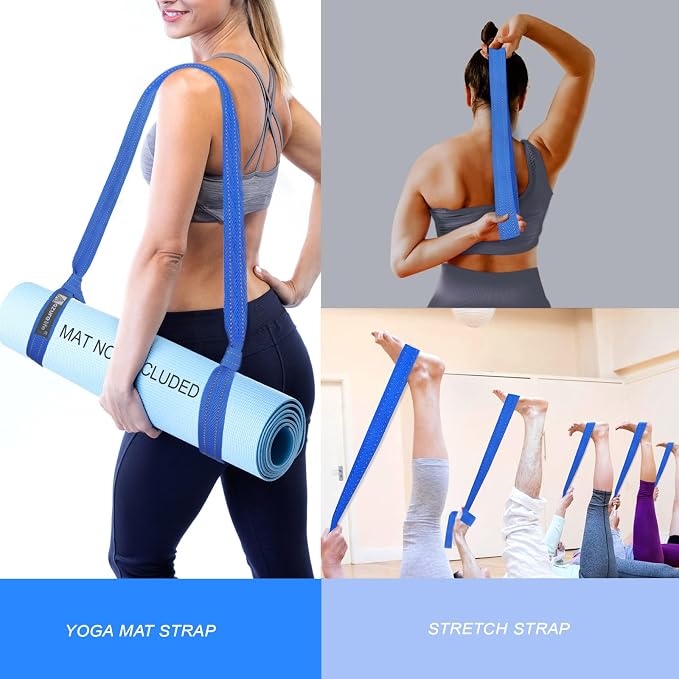 A AZURELIFE [MAT NOT Included] Yoga Mat Sling, Yoga Mat Straps for Carrying, Easy-Cinch Yoga Mat Holder Strap