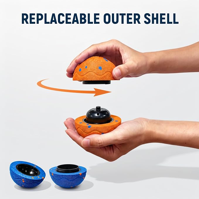 Interactive Dog Ball Toys - Automatic Moving, Bouncing Chew Toys, Wicked Balls with 3 Modes, E-TPU Vibrating Dog Ball for Small/Medium/Large Dogs, Birthday Gifts for Dogs(Orange)