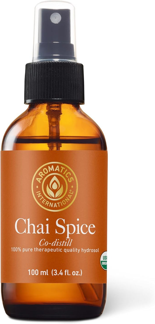 Aromatics International Chai Co-distill Hydrosol 100ml | Warm Spicy Peppery Natural Aromatic Mist for Home, Mood & Daily Use