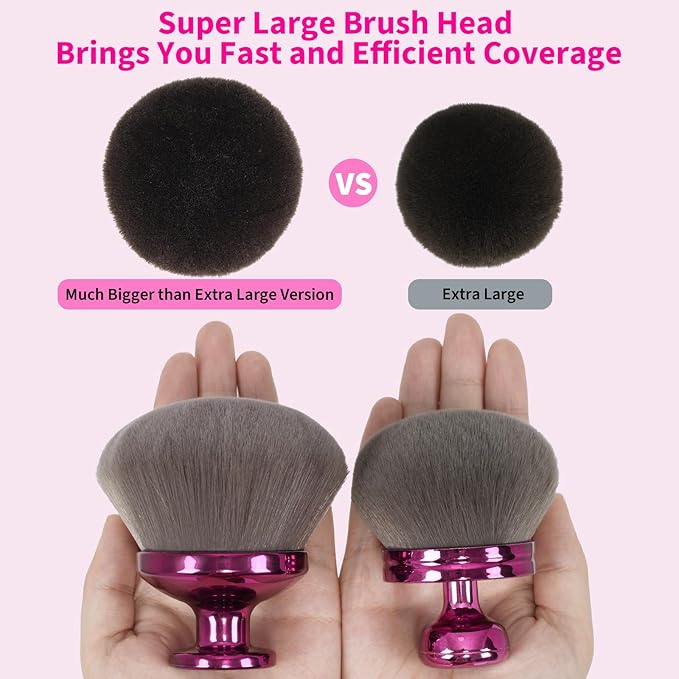 Super Large Body Kabuki Brush For Self Tanner, Leg Makeup, Bronzer Blend, 3.6In Width Round Head Kabuki Self Tanner Brush, With Soft Synthetic Hair Provides More Even Application