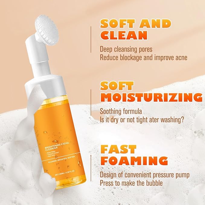 Turmeric Facial Cleanser, Turmeric Face Wash, Turmeric Foaming Facial Cleanser, Turmeric Facial Wash, Turmeric Foaming Cleanser for All Skin Deep Cleaning (1pc)