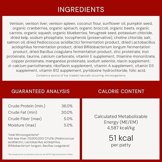 Stella & Chewy's Freeze-Dried Raw Dinner Patties - Simply Venison Recipe - High Protein Grain-Free Puppy & Dog Food - Perfect for Picky Eaters - 25 oz (Pack of 2)
