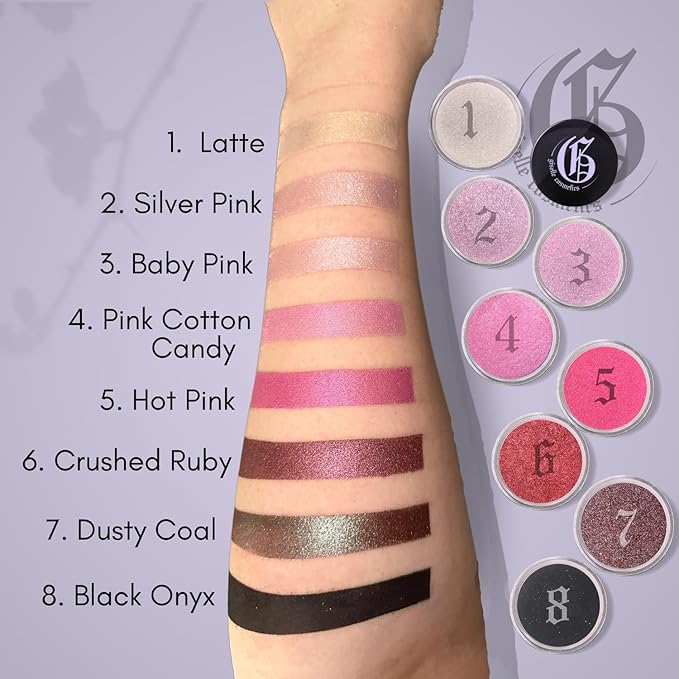 Silver Pink Mineral Loose Eyeshadow - Organic Sparkle and Shimmer Eyeshadow Palette - Highlighter Makeup with Light Pink, Purple, Lavender, Rose Gold, Metallic & Hot Pink Tones