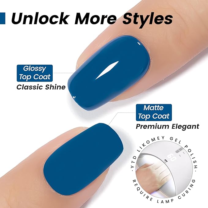 YTD Likomey Haze Blue Gel Nail Polish,15ml Salon Home DIY Manicure and Pedicure Fall Winter Soak Off UV Color Varnish,CS418
