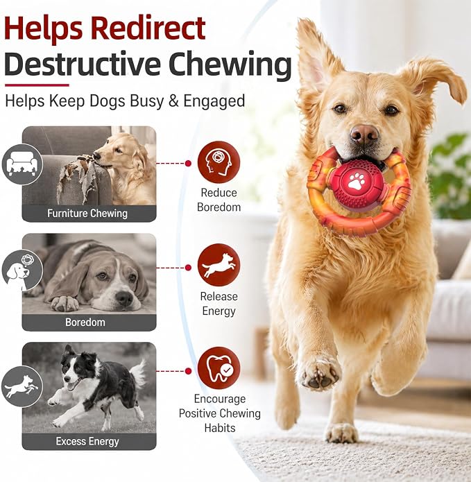 Pamlulu Tough Dog Toys for Aggressive Chewers, Indestructible Dog Toy for Large Dogs, Nylon Chew Toys for Medium Large Breed, Interactive Dog Toys to Keep Them Busy, Dog Birthday