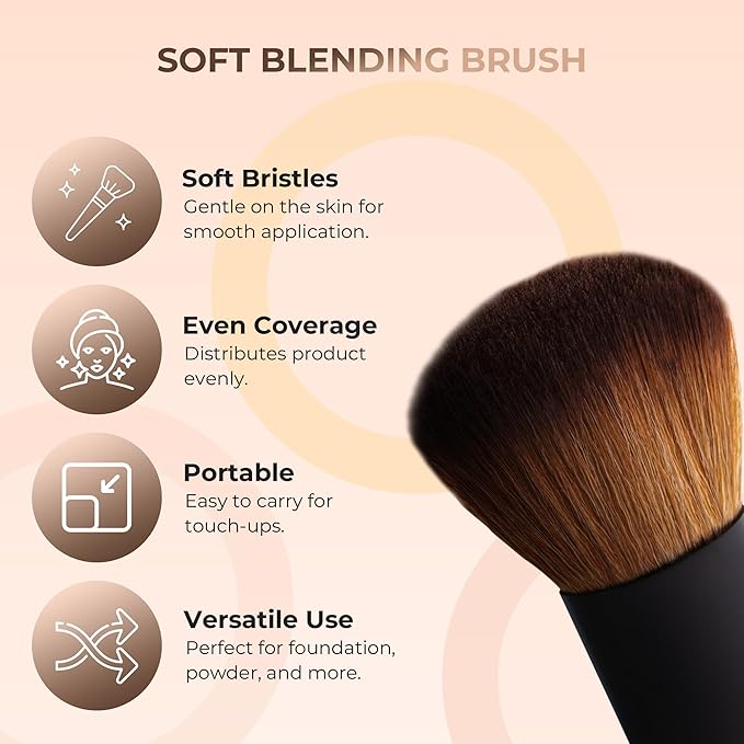 4pc Full Size Kit (Pink Bisque) Mineral Makeup Matte Translucent Loose Foundation + Kabuki Brush + Concealer + Finishing Setting Powder + Bare Face Full Coverage SPF 30 All Skin Types Waterproof