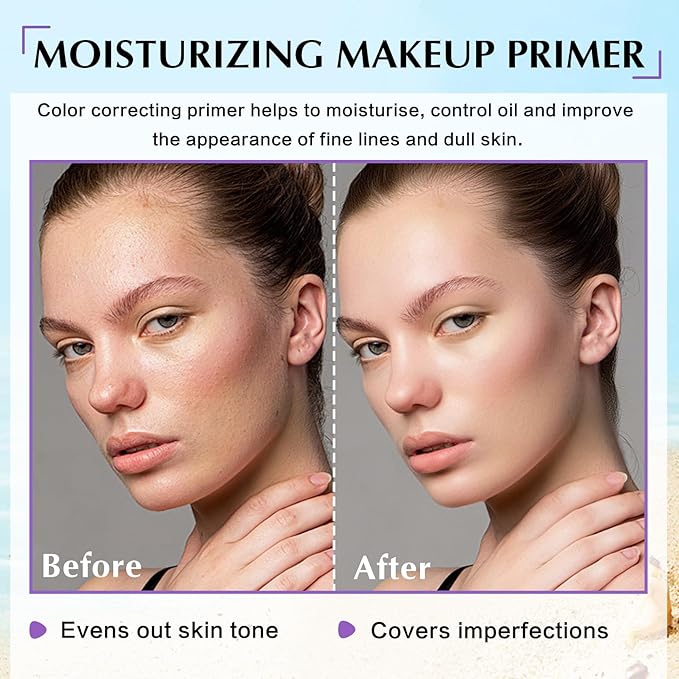 Color Correcting Facial Serum SPF 50 PA+++ Sunscreen Isolation Cream One Step Color Corrector Moisturizing Brightening Makeup Primer for Face Before Makeup Radiance Skin