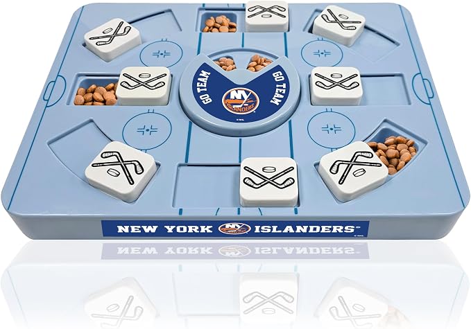 Pets First NHL NEW YORK Islanders Large Puzzle Toy, New Size, Interactive Dog Treat & Slow Feeding Toy