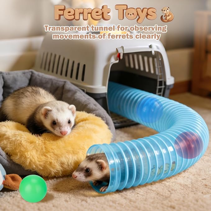 Mity rain Ferret Toys with 3 Balls Inclueded