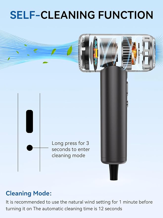 Hair Dryer,160000 RPM Professional HighSpeed lonic Blow Dryer for Fast Drying 500 Million Negative lons Blow Dryer with Diffuser for All Hair Types Lightweight for Home and Travel (Brown)