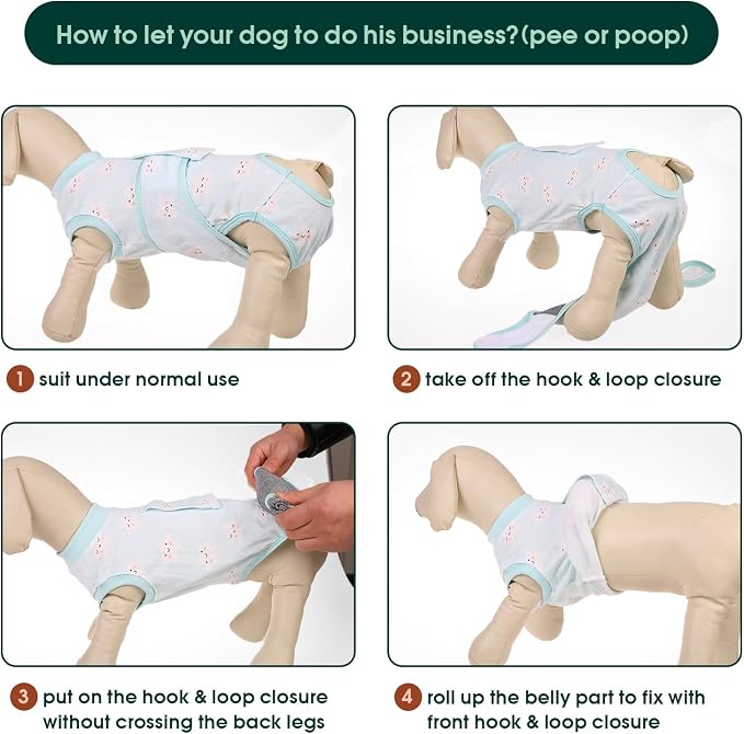 Kuoser Recovery Suit for Dogs Cats, Soft Dog Surgery Suit Female Male Spay | Professional Dog Onesie for Surgery, Substitute E-Collar & Cone, Prevent Licking Dog surgical suit Pet Neuter Suit