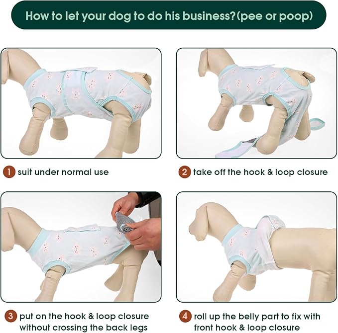 Kuoser Recovery Suit for Dogs Cats, Soft Dog Surgery Suit Female Male Spay | Professional Dog Onesie for Surgery, Substitute E-Collar & Cone, Prevent Licking Dog surgical suit Pet Neuter Suit