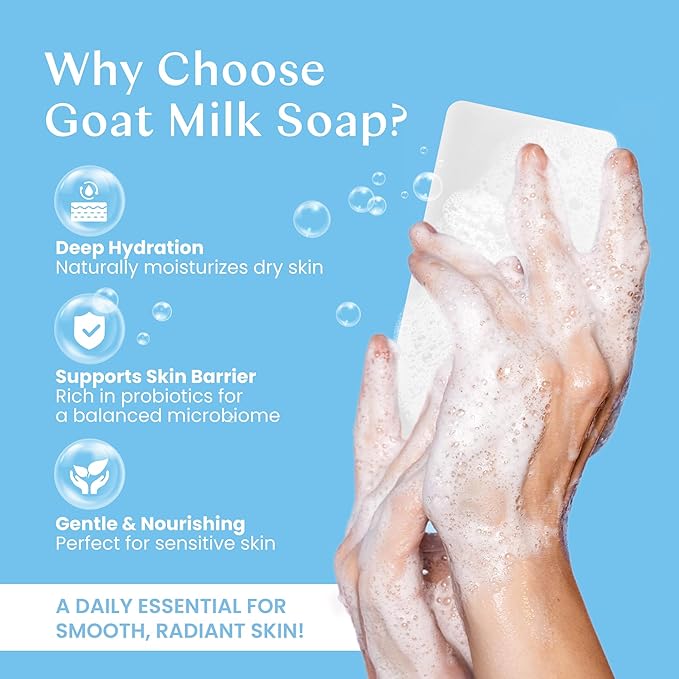 Body Restore Goat Milk Soap Bar – Mothers Day Gifts for Mom, Natural Moisturizing Body Soap with Probiotics, Birthday Gifts for Women, Self Care – Fragrance Free (4 oz)