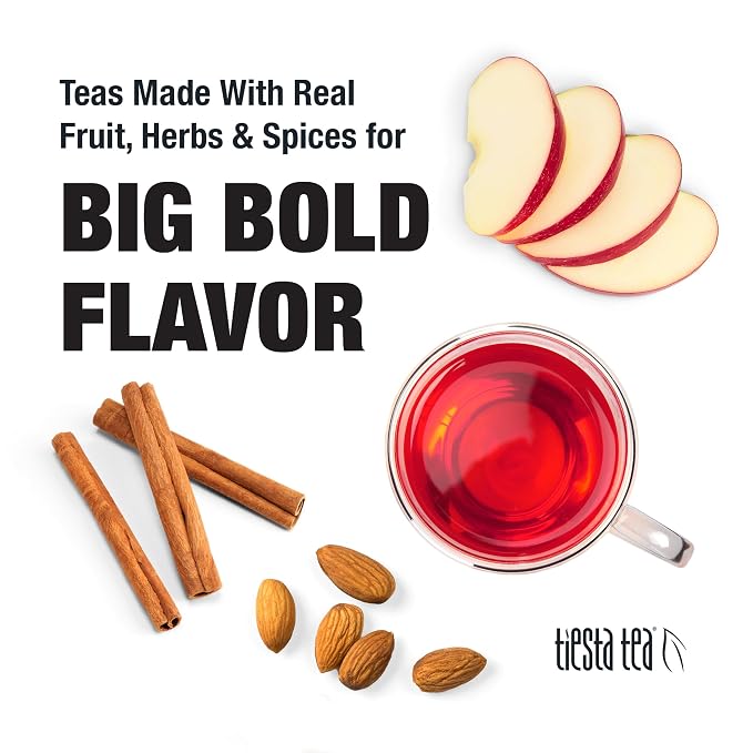 Tiesta Tea - Nutty Almond Cream, Premium Loose Leaf, Cinnamon Almond Herbal Tea Blend, Non-Caffeinated, Make Hot or Iced & Brews Up to 25 Cups, 2.1 Ounce Resealable Pouch