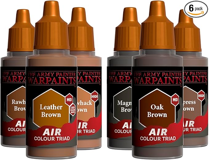 The Army Painter, Air Triads Neutral Brown - Airbrush-Ready Paint Neutral Brown with 6 x 18 ml Pre-thinned Acrylic Spray Paints - Air Paints for D&D & Warhammer Miniatures