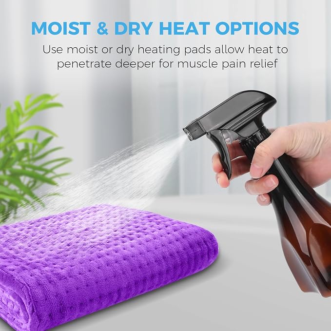 NOWWISH Heating Pad for Back, Period Cramps, Neck, Shoulder, Knee, 12x24 Inches Electric Throw with 6 Heat Settings, Timer and Auto Shut Off, Machine Washable, Birthday Gifts for Women, Purple