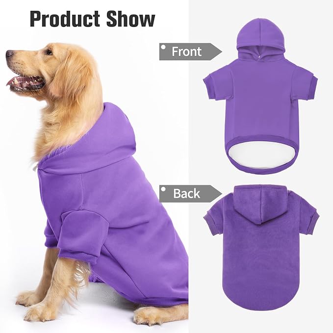 BINGPET Dog Hoodie for Small Dogs, Soft Pullover Pet Sweater | Warm Dog Sweatshirt Clothes, Winter Hooded Outfit for Girl Boy Dogs Puppy, Chihuahua Cold Weather Coats Wear, Purple S