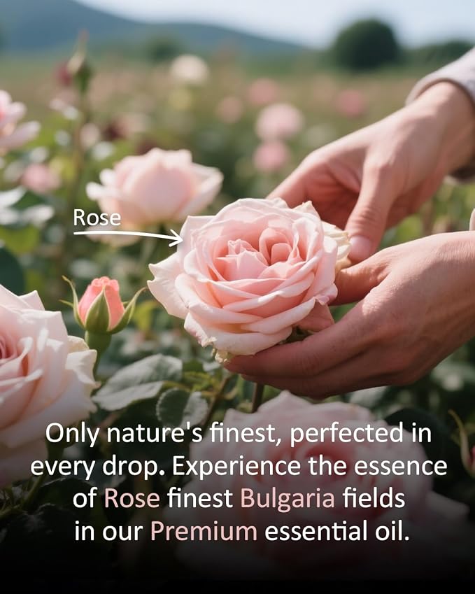 Rose Essential Oil 4 fl oz – 100% Natural from Bulgaria, Pure Floral Scent for Diffuser, Massage, Hair & Skin Care, Large Value Bottle for Home Fragrance & DIY Crafts