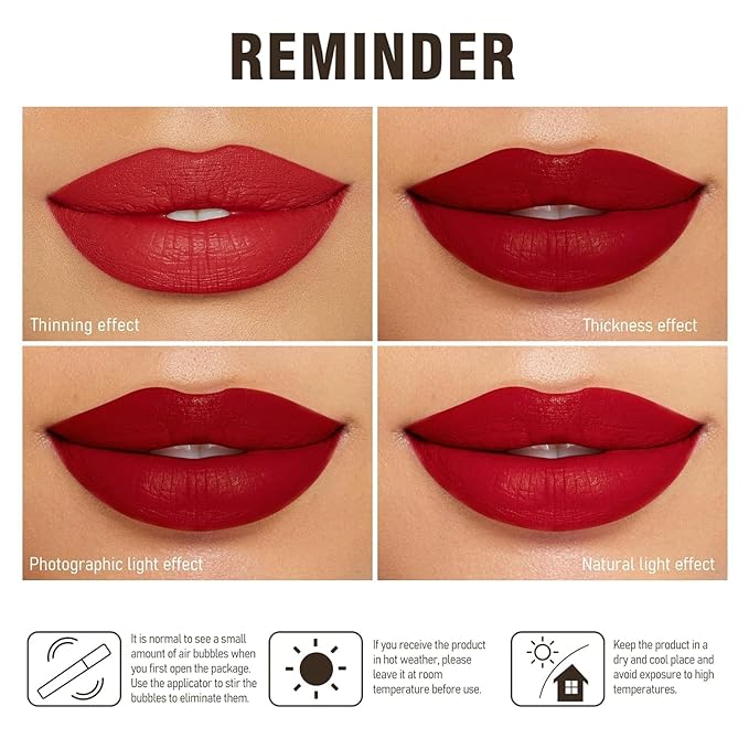 MAKI YIKA 2Pcs Matte Liquid Lipstick Set Burgundy Nude Lipstick Long Lasting Smudgeproof Transfer Proof Lip Makeup, Burgundy/LatteNude