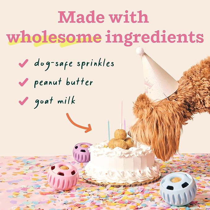 WOOF Pupsicle Birthday Refill Pops Dog Treats, Large | Fits large Pupsicle, pre-made birthday treats, naturally sweet, cake flavor, long-lasting enrichment, shelf stable