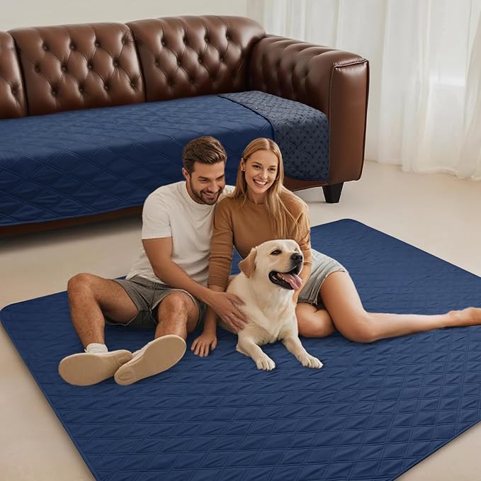 Luciphia Waterproof Couch Cover for Dogs, Non-Slip Pet Sofa Protector | Non-slip waterproof couch cover scratch-resistant machine washable protects sofa bed from spills fur, Navy Blue, 40" x 50"