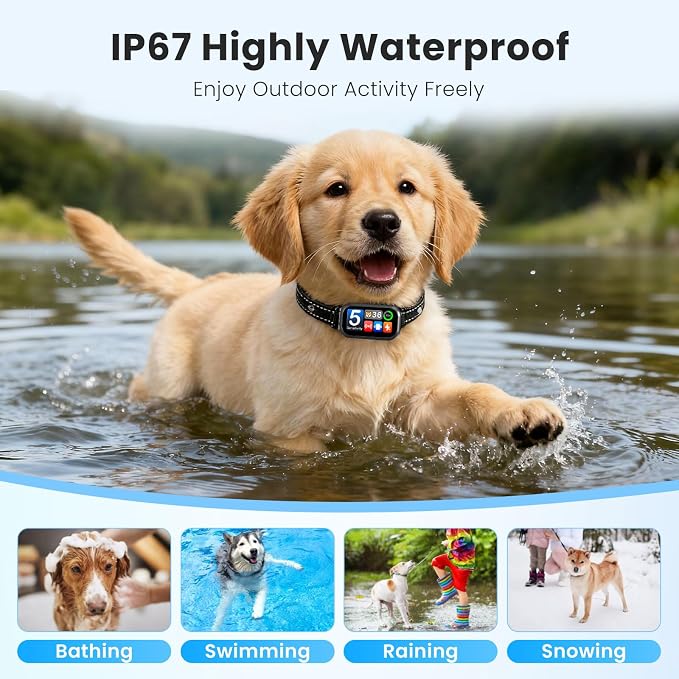 Upgraded Bark Collar for Dogs 10-120lbs, NATGOVOD Smart Anti Barking Collar with 5 Modes & Adjustable Sensitivity & Bark Counter, Waterproof Automatic Bark Collar for Small Medium Large Dogs