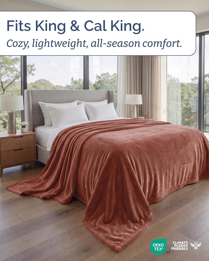 Ultra Soft Fleece Blanket Oversized King Size - Flannel Fleece Luxury Blanket - Lightweight for Couch Bed Chair - Thick, Warm and Breathable - All Season Cozy, Mocha Mousse