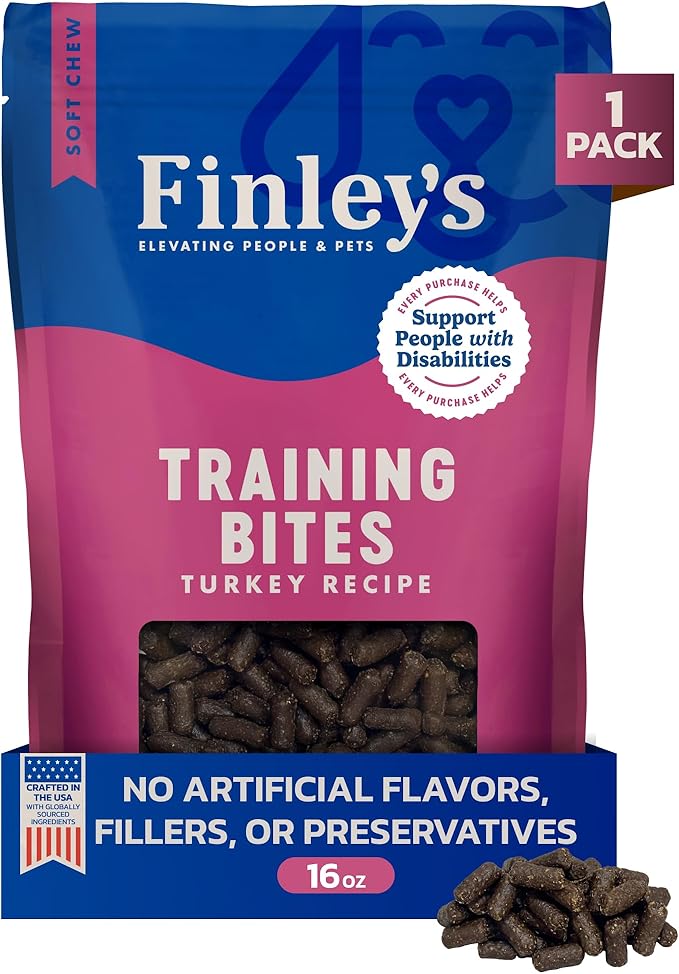 Finley's Training Treats Turkey Soft Low Calorie Dog Treats, 16oz, 1 Pack | Limited Ingredient for Puppies and Adult