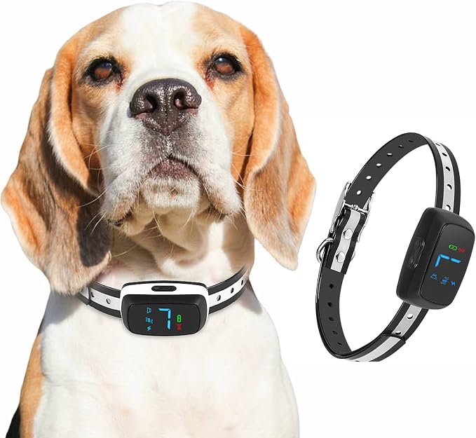 Dog Bark Collar,Rechargeable Smart Barking Collar, Anti Barking Training Collar with Sensitivity Beep Vibration Shock, Bark Shock Collar for Large Medium Small Dogs