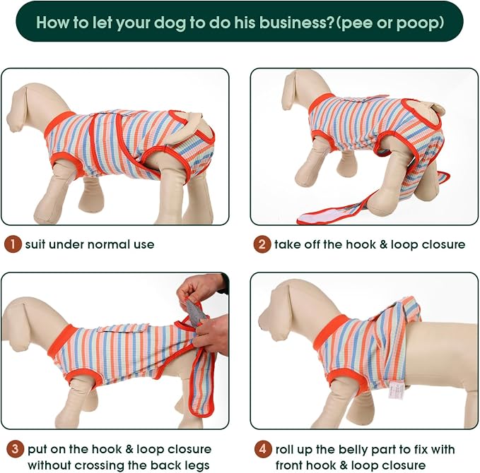 Kuoser Recovery Suit for Dogs Cats, Soft Dog Surgery Suit Female Male Spay | Professional Dog Onesie for Surgery, Substitute E-Collar & Cone, Prevent Licking Dog surgical suit Pet Neuter Suit