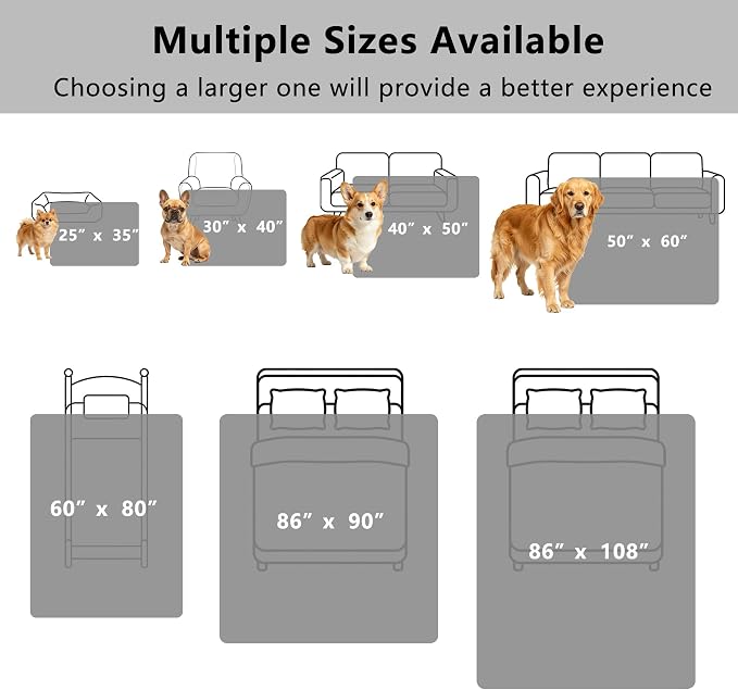 Waterproof Blanket for Dogs - Pet Throw as Furniture Protector | Cozy Sherpa & Smooth Velvet, Reversible and Machine Washable, for Couch, Bed, or Travel, 50"x60", Dark Grey