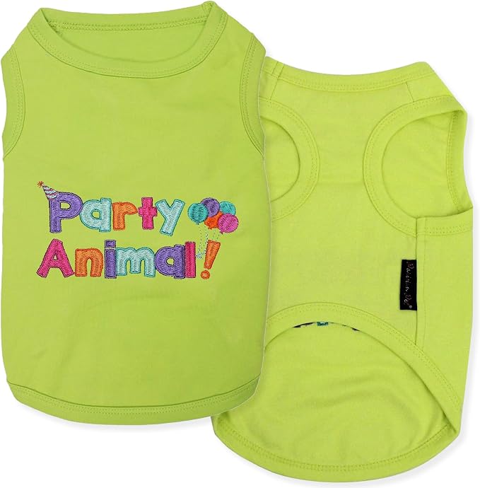 Parisian Pet Dog Shirt – 100% Cotton Shirts for Large Dogs – Sleeveless Pet Clothes – Lightweight Party Animal Dog Apparel – Breathable Dogs Clothes - Stretchy Pet T Shirts
