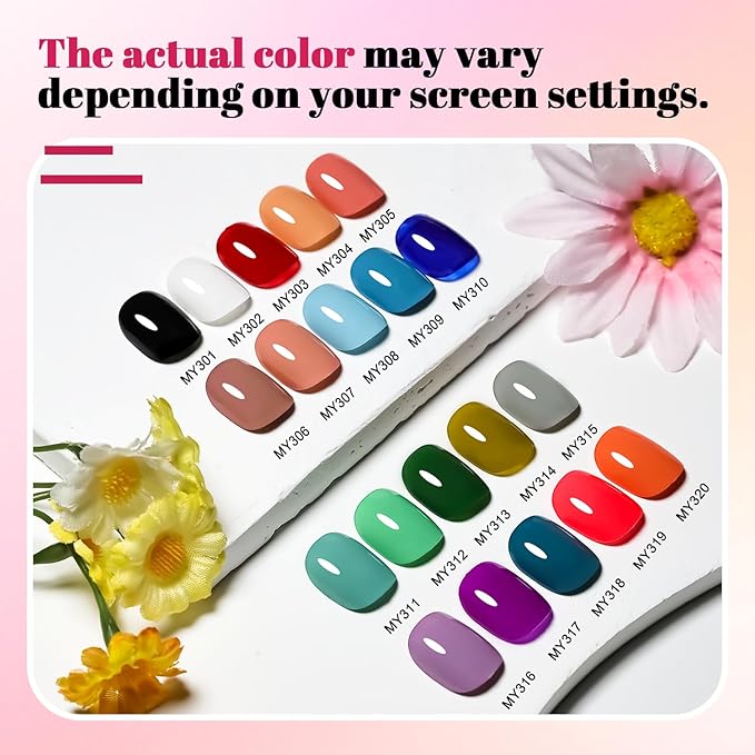 20 Color Perfume Nail Polish Set Red, Pink, Pueple and Green Quick Drying Nail Polish Set for Women Salon DIY Nail Art
