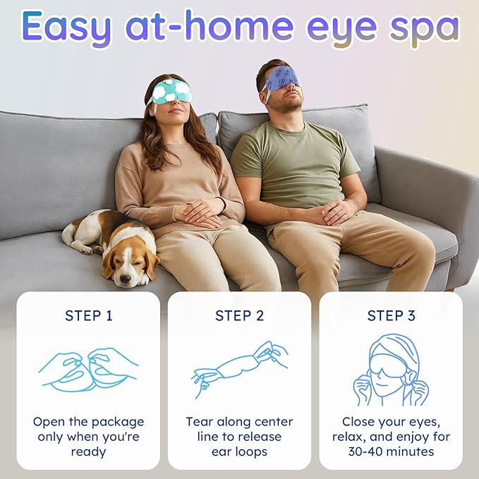 BLOOMORA 16 Pack Steam Eye Mask Variety Set Lavender Chamomile Jasmine and Unscented, Heated Eye Masks for Dry Eyes Puffiness and Relaxation, Self Heating Warm Compress for Sleep and Travel