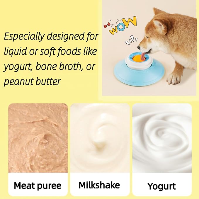 Dog Lick Bowl with Rolling Ball, Dog Licking Bowl for Liquid Food, Anxieties Relief Slow Feeder, Cat Treat Dispenser Licks Toys, Non-Slip Licking Bowls, Suitable for All Types of Dogs, Cats