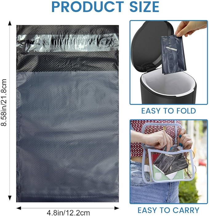 Sanitary Napkin Disposal Bags, Feminine Personal Disposable Bags, 200 pcs Grey, Self Seal, Opaque, for Disposal of Tampons, Sanitary Pads and Liners