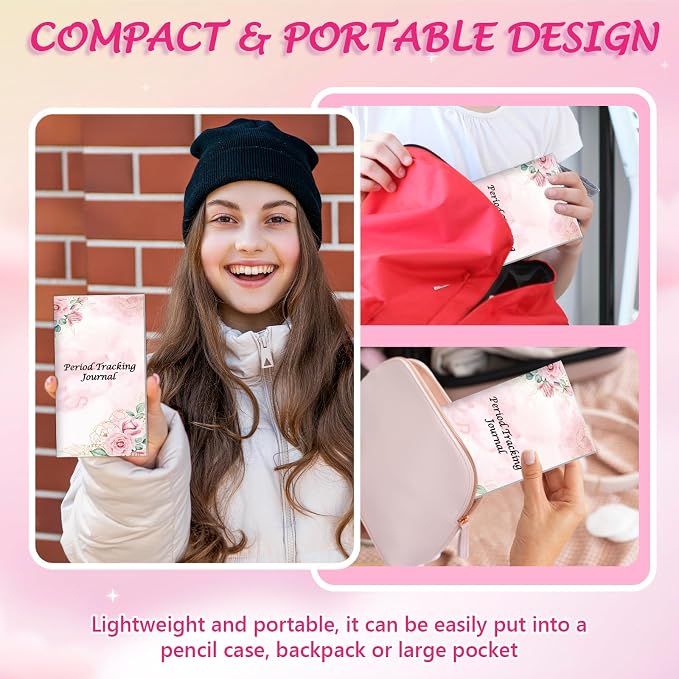 12 Pack Period Tracker Journal for Girls 6.5x3.5 Inch Period Tracking Notebook First Period Starter Kit Funny Daily Menstrual Cycle Tracker Gifts for Girls Teens Feminine Care 80GSM