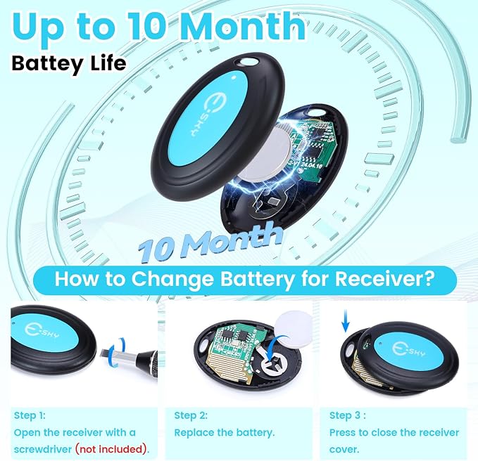 Esky Key Finder Locator with 80dB Noise Sound Item Trackers 4 Receivers | Wireless Key Finders with 131ft Range Beeper Tags & Flashlight for Finding Keys Wallet Remote Control Pet Phone
