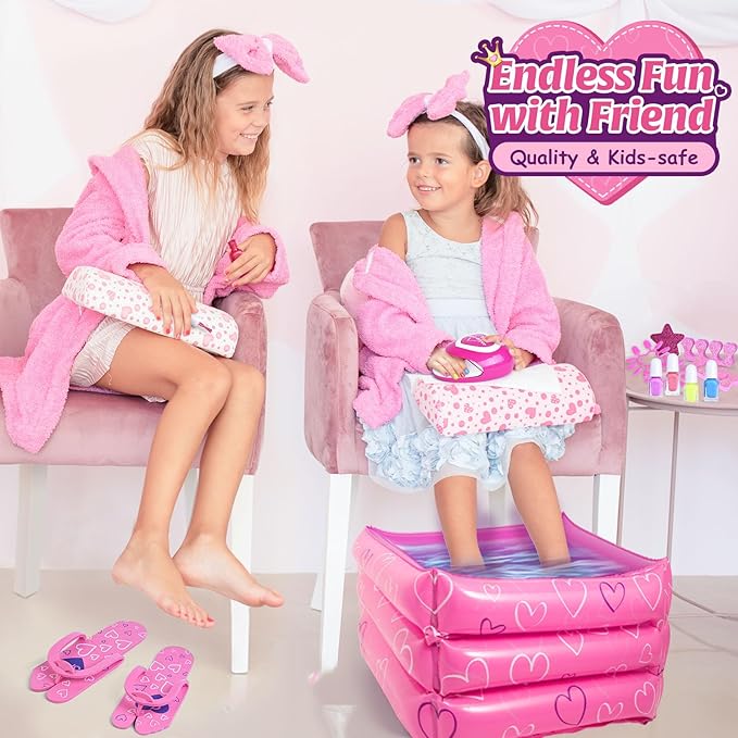 Shemira Gift Set for Girls 7, 8, 9, 10-12 Years Old, Spa Day Toys, Kids Manicure Pedicure Kit and Nail Art Kit,Christmas Birthday Gifts for Girls Age 7-12